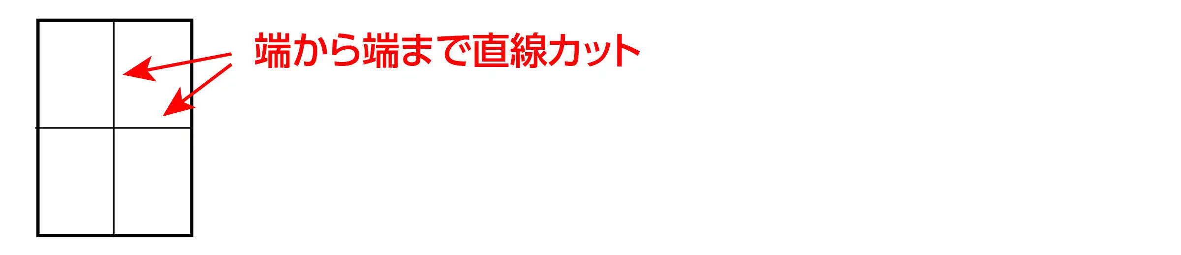 用紙の端から端まで直線カット